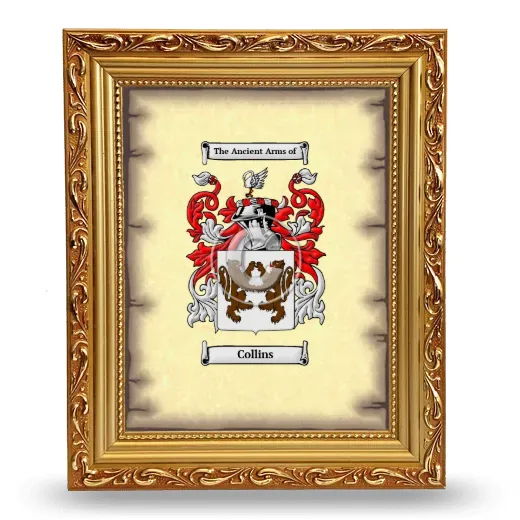 Collins Coat of Arms Framed - Gold