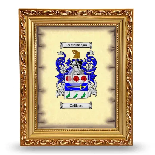 Collison Coat of Arms Framed - Gold