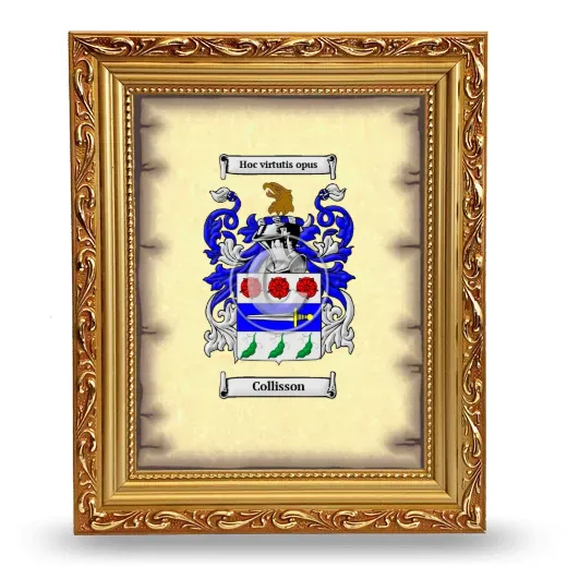 Collisson Coat of Arms Framed - Gold