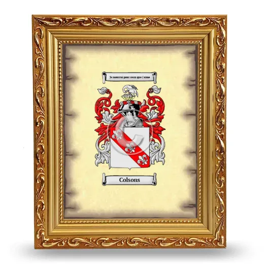 Colsons Coat of Arms Framed - Gold
