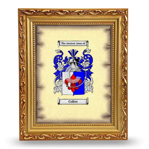 Colter Coat of Arms Framed - Gold