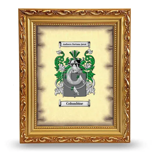 Columbine Coat of Arms Framed - Gold