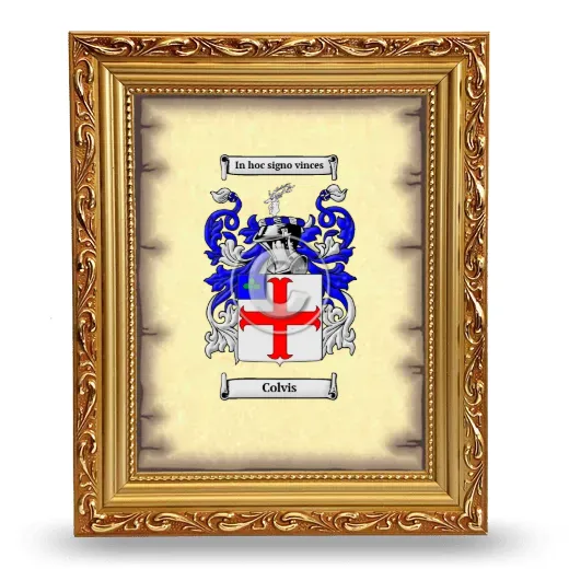 Colvis Coat of Arms Framed - Gold