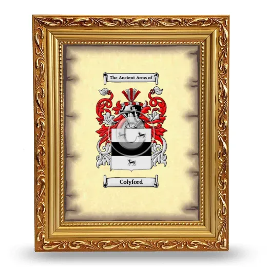 Colyford Coat of Arms Framed - Gold
