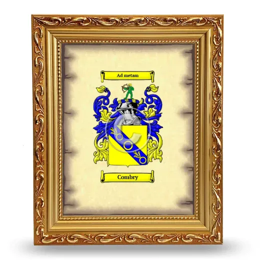 Combry Coat of Arms Framed - Gold