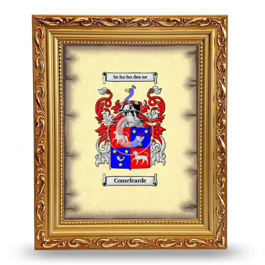 Comefearde Coat of Arms Framed - Gold