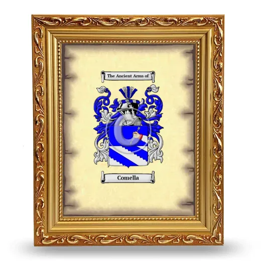 Comella Coat of Arms Framed - Gold