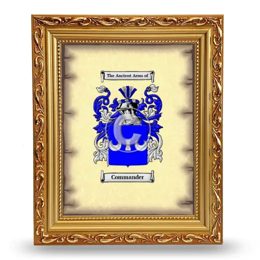 Commander Coat of Arms Framed - Gold