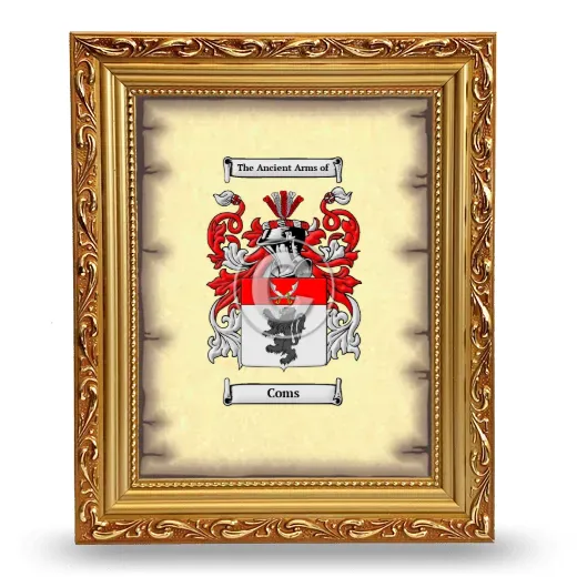 Coms Coat of Arms Framed - Gold