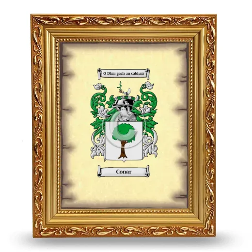 Conar Coat of Arms Framed - Gold