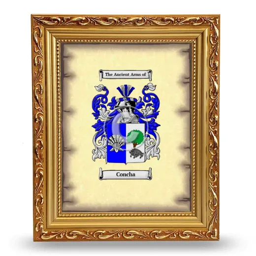 Concha Coat of Arms Framed - Gold
