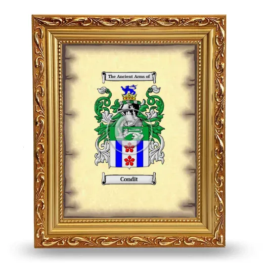 Condit Coat of Arms Framed - Gold