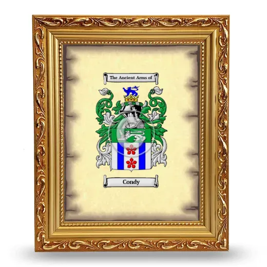 Condy Coat of Arms Framed - Gold