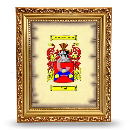Coni Coat of Arms Framed - Gold