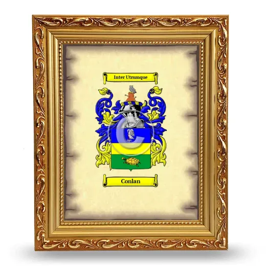 Conlan Coat of Arms Framed - Gold