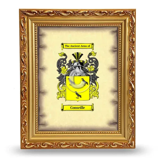 Conseille Coat of Arms Framed - Gold