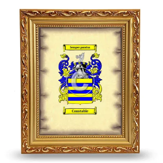 Constable Coat of Arms Framed - Gold