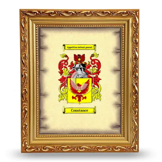 Constance Coat of Arms Framed - Gold