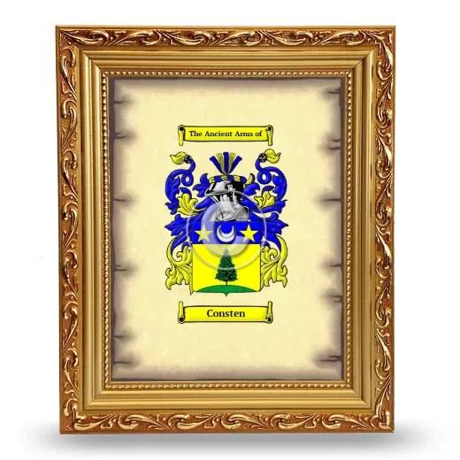 Consten Coat of Arms Framed - Gold