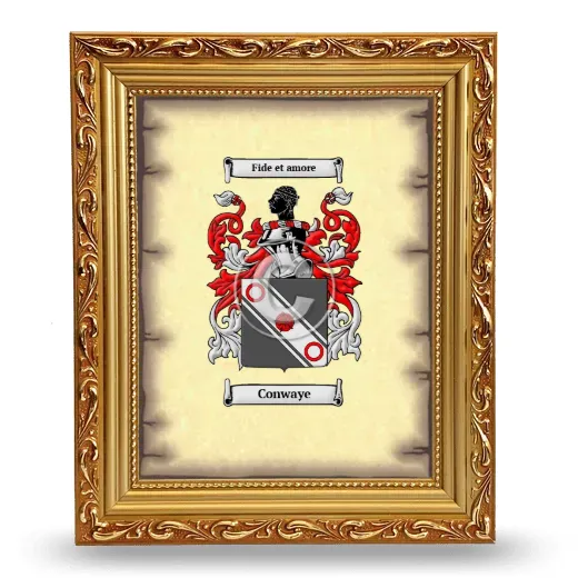 Conwaye Coat of Arms Framed - Gold