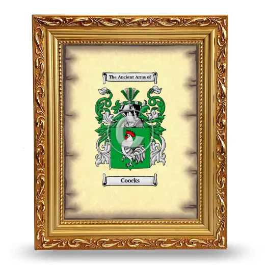 Coocks Coat of Arms Framed - Gold