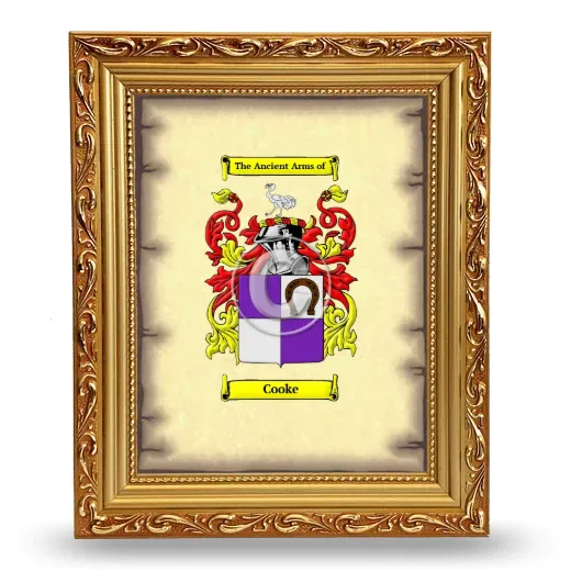 Cooke Coat of Arms Framed - Gold