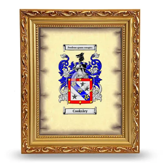 Cooksley Coat of Arms Framed - Gold