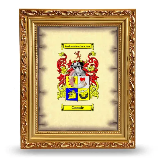 Coomie Coat of Arms Framed - Gold