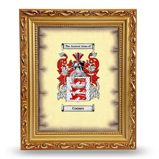 Coones Coat of Arms Framed - Gold
