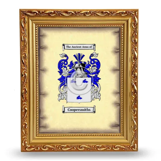 Coopersmiths Coat of Arms Framed - Gold