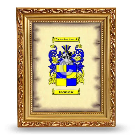Cooussake Coat of Arms Framed - Gold