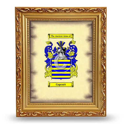 Copcutt Coat of Arms Framed - Gold
