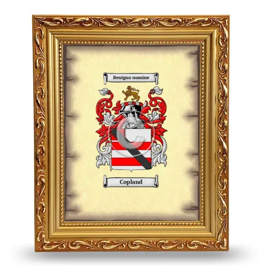 Copland Coat of Arms Framed - Gold