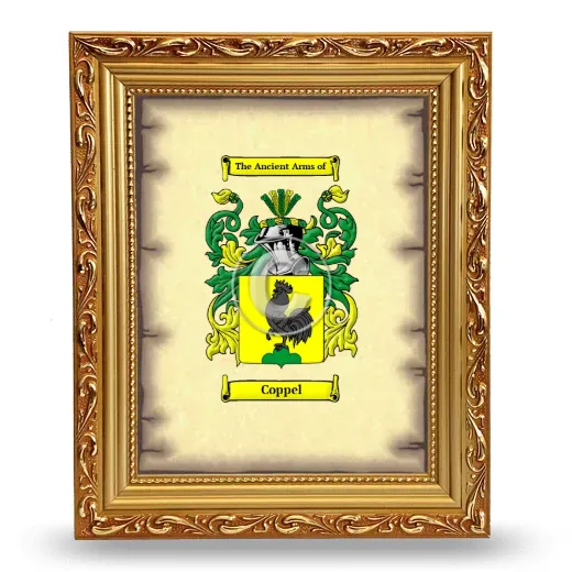 Coppel Coat of Arms Framed - Gold