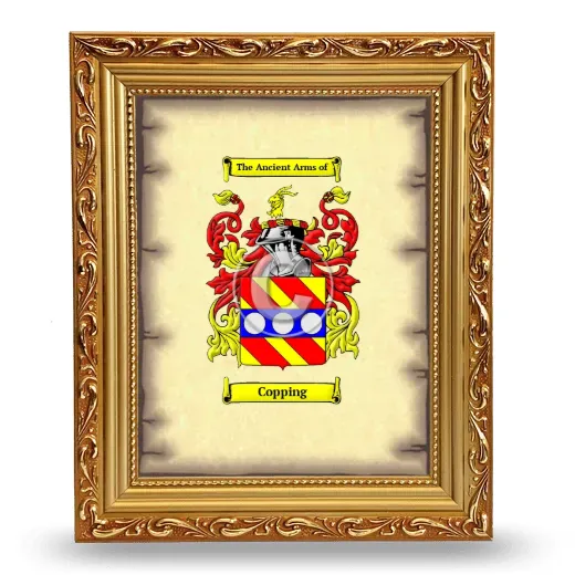 Copping Coat of Arms Framed - Gold