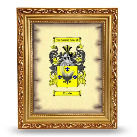 Corale Coat of Arms Framed - Gold