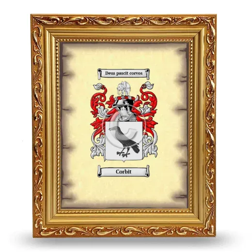 Corbit Coat of Arms Framed - Gold