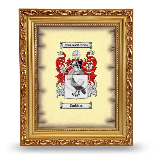 Corbitts Coat of Arms Framed - Gold