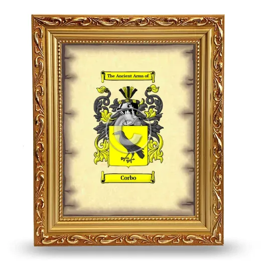 Corbo Coat of Arms Framed - Gold