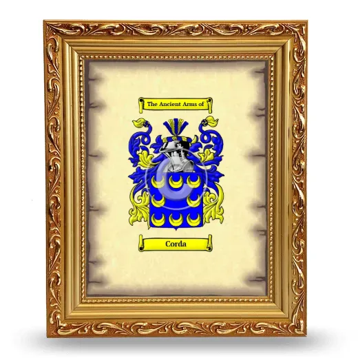 Corda Coat of Arms Framed - Gold