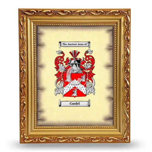 Cordel Coat of Arms Framed - Gold