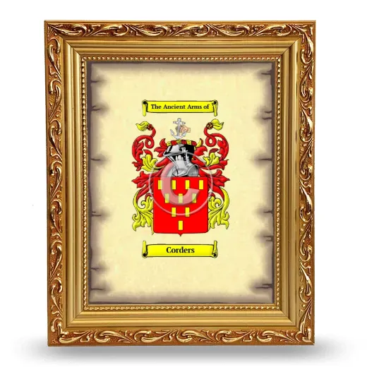 Corders Coat of Arms Framed - Gold