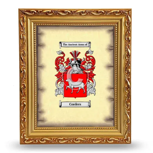 Corders Coat of Arms Framed - Gold