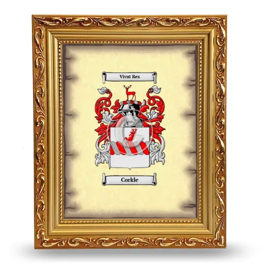 Corkle Coat of Arms Framed - Gold