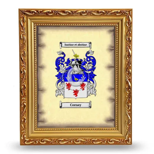 Cornay Coat of Arms Framed - Gold