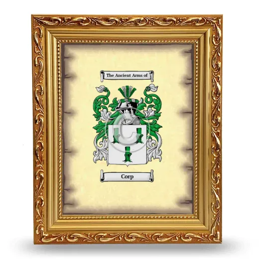 Corp Coat of Arms Framed - Gold