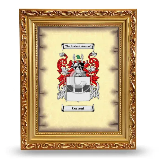 Corrent Coat of Arms Framed - Gold