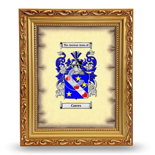 Corres Coat of Arms Framed - Gold