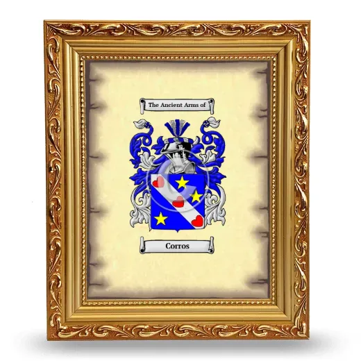 Corros Coat of Arms Framed - Gold