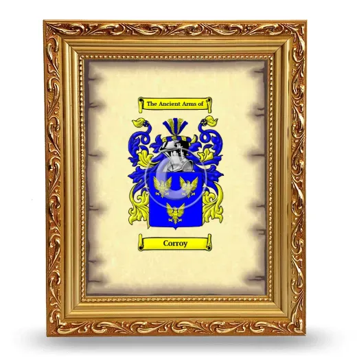 Corroy Coat of Arms Framed - Gold